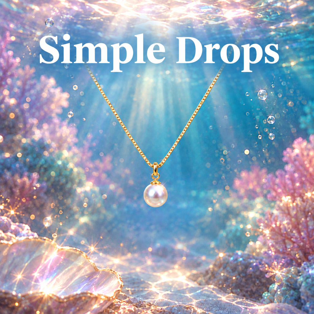 Simple Drops necklace with pearl