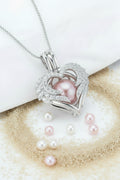 C-SS-2 Sterling Silver Winged Heart Pearl Cage