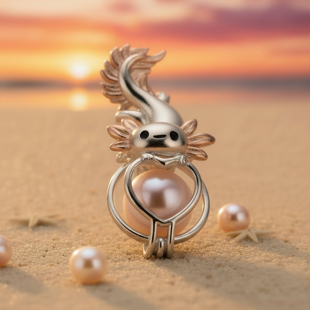 C-SS-1 Sterling Silver Axolotl Pearl Cage