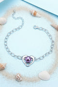 B-SS-3 Sterling Silver Dolphin Bracelet with Pearl Center