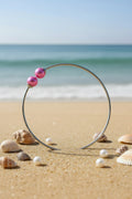 B-SS-4 Bangle Bracelet with 2 Pearls