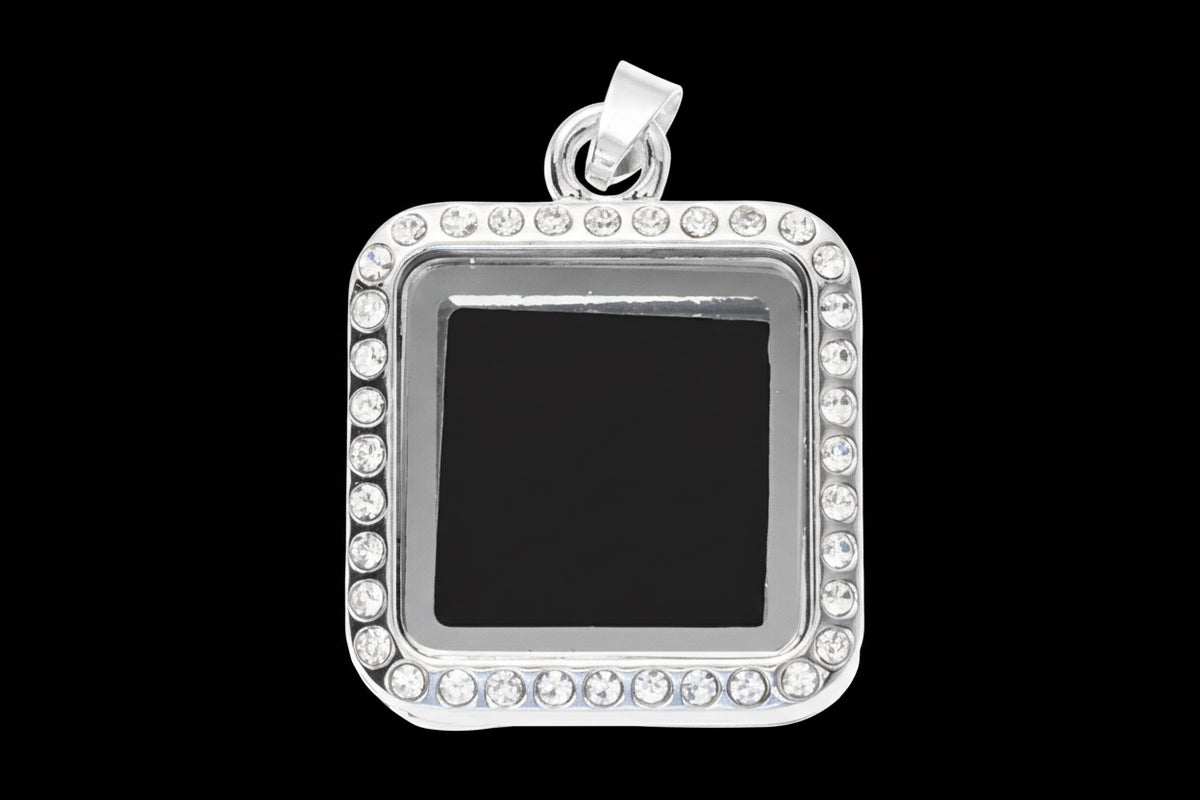 L-11 Square Rhinestone Locket