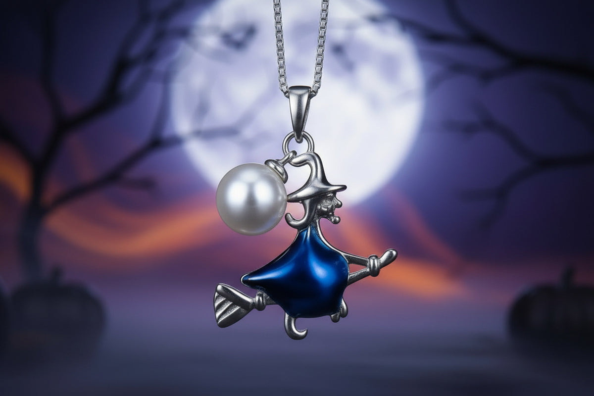 LTO-SS-2 Witch Riding a Broom Pendant
