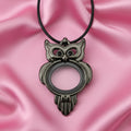 L-2 Black Owl Locket Necklace
