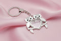 L-5 Double Owl Heart Locket Keychain