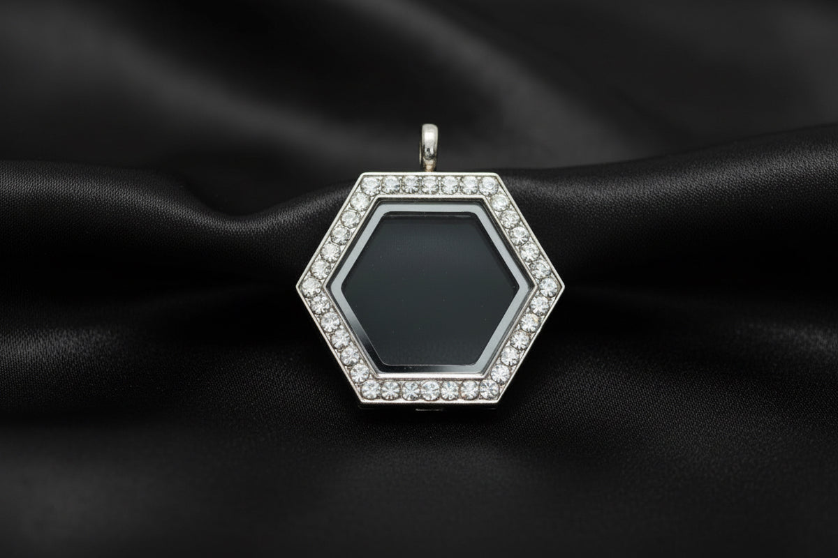 L-1 Hexagon Rhinestone Locket