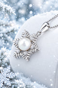 MAS-SS-6 Sterling Silver Snowflake Pearl Pendant & Ring Combo