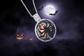 LTO-SS-5 Sterling Silver Cage with Black Spider Pendant