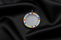 L-3 Rainbow Rhinestone Circle Locket