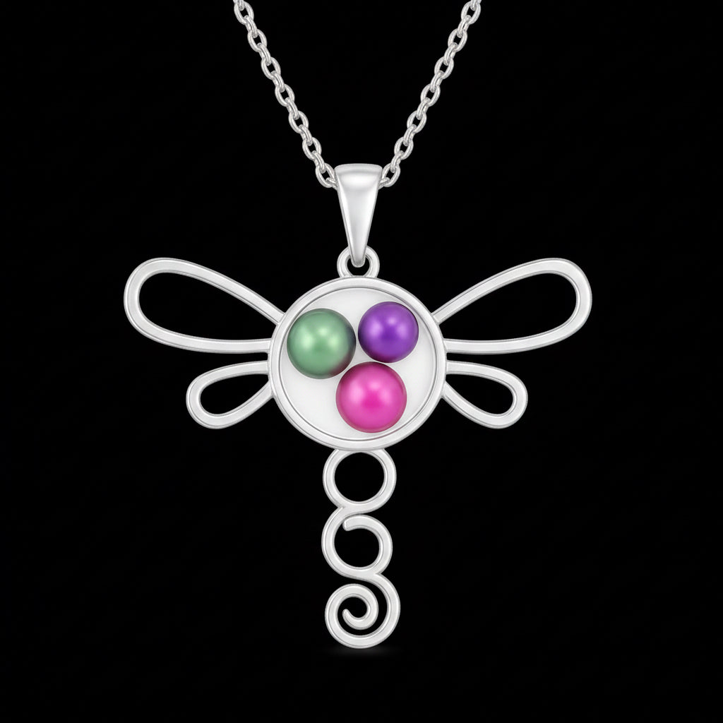 L-8 Dragonfly Locket Necklace