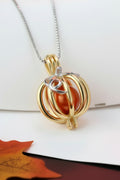 LTO-SS-6 Sterling Silver Golden Pumpkin Cage Pendant