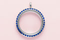 L-13 Round Rhinestone Locket