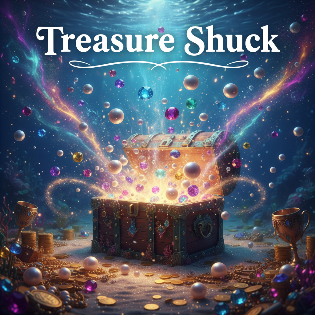 Treasure Shuck - glowing treasure chest with pearls