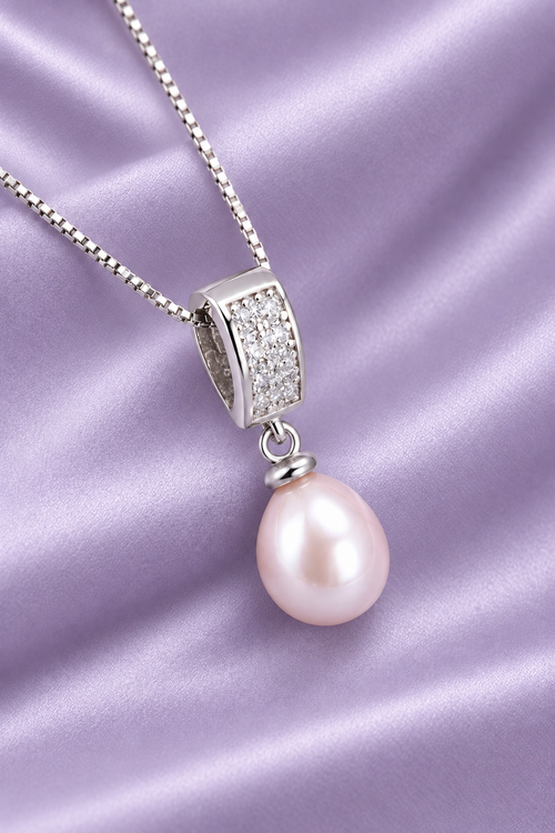 Pearl Pendant Necklace - Baby Pink Pearl